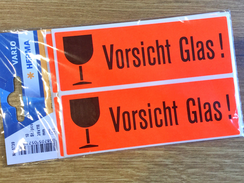 1000 Versandaufkleber Vorsicht Glas aus Papier ES-VER-PA-9300 –  EtikettenStar