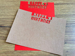 Postkarte Happy Birthday gestanzt°