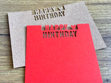 Postkarte Happy Birthday gestanzt°