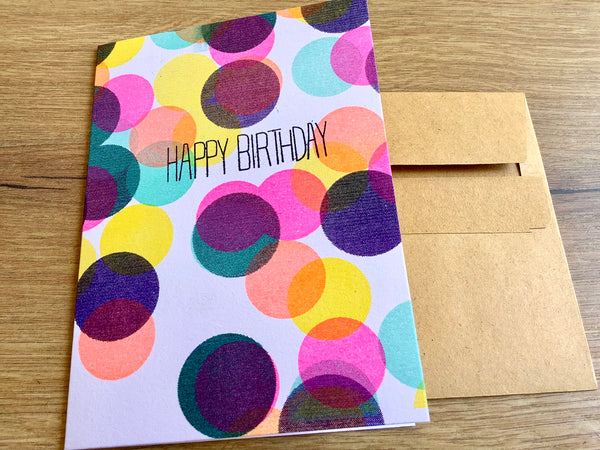 Briefkarte Happy Birthday Dots SJJ