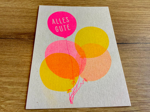 Postkarte Alles Gute Ballons (Togethery)