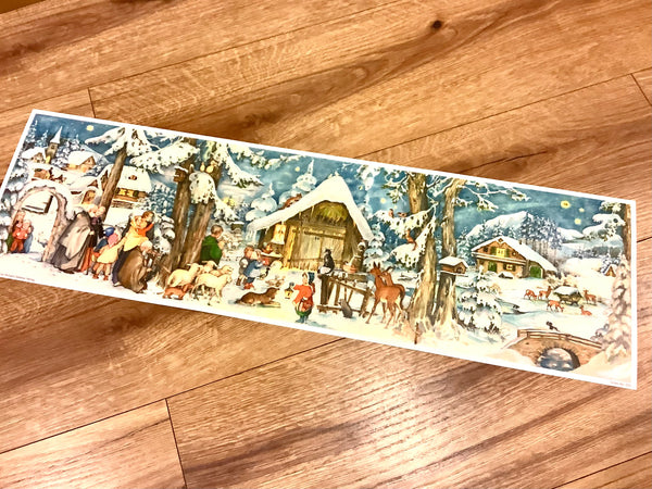 Adventskalender 20x70 zum Aufklappen "Am Stall" 205