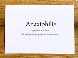 Postkarte "Anaxiphilie" Wortschatzkarte