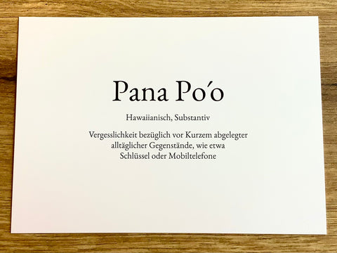 Postkarte "Pana Po´o" Wortschatzkarte