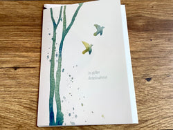 Briefkarte Baum und Vögel