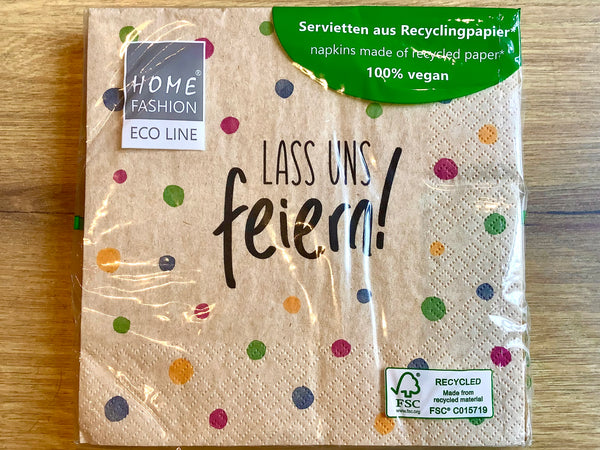 Servietten Lass uns feiern 100% Recycling